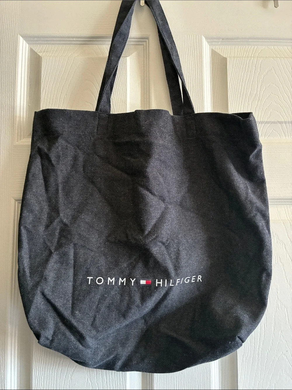Tommy Hilfiger Dark Gray Canvas Tote with Logo